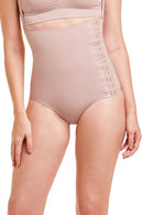 Calcinha Modeladora Cintura Alta Com Alças Removíveis Pós Parto Base Lilas T:GG