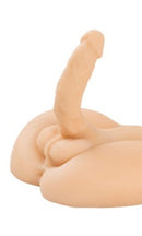 Masturbador meio corpo masculino com pênis e ânus.