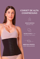 Corset Modelador Com Barbatana E Tecido Duplo Afina Cintura Cor Satin